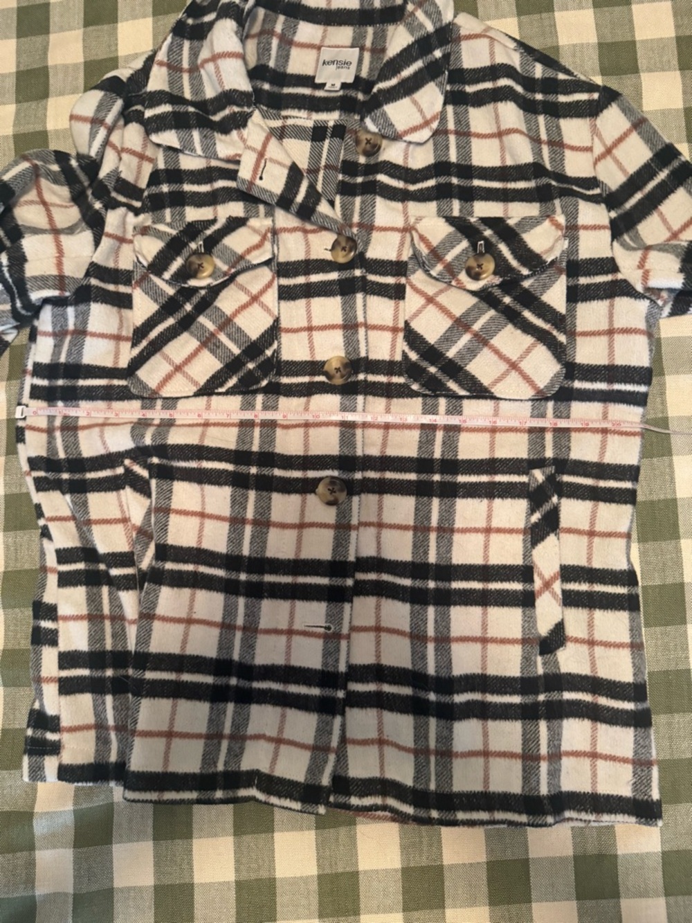 Kensie Flannel Plaid Shacket - Picture 6 of 9